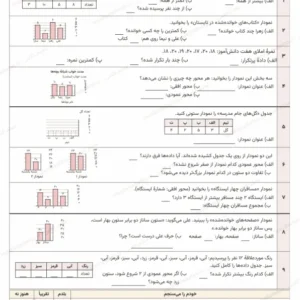 پیش‌نمایش کاربرگ صفحه ۱۸۶ ریاضی پنجم از بستهٔ فصل هفتم