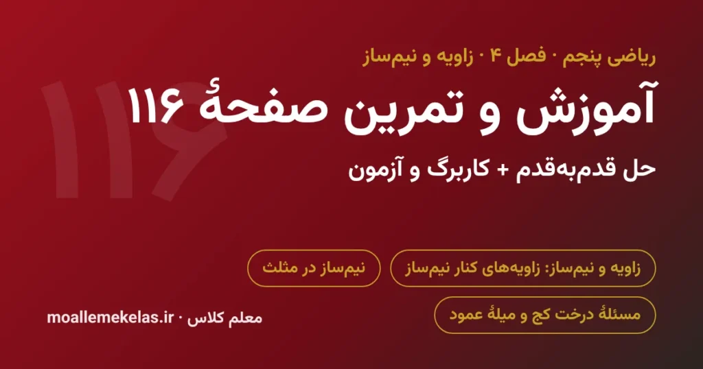 آموزش و تمرین صفحه ۱۱۶ ریاضی پنجم