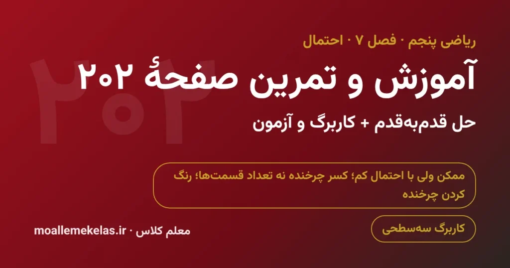 آموزش و تمرین صفحه ۲۰۲ ریاضی پنجم